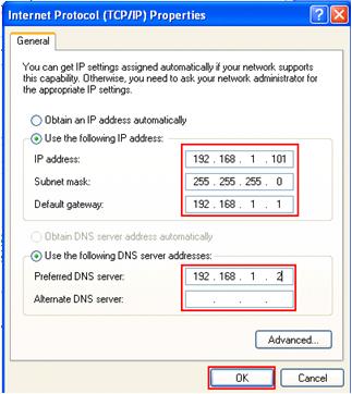 Windows IP address setting