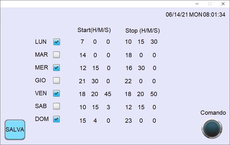 Screenshot programma HMISchedulerByMacro