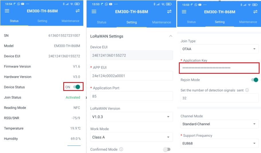 Configuración del sensor Milesight EM300