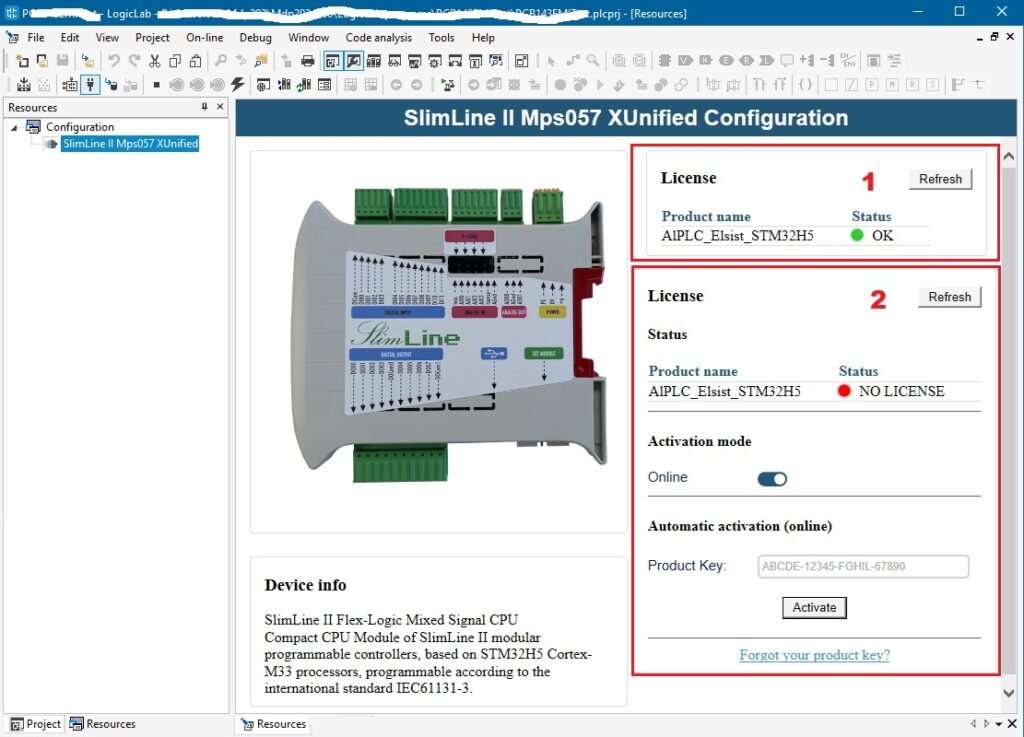 Screenshot pagina licenza LogicLab